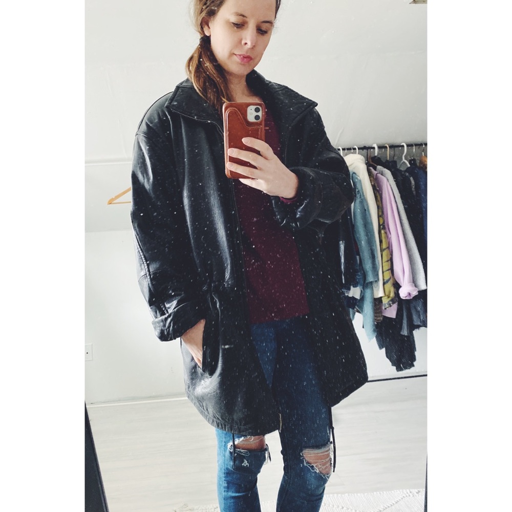 Vintage Genuine Leather Anorak Jacket